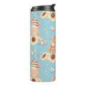 Gnomen, bijen en zonnebloemen thermosbeker (Gedraaid links)