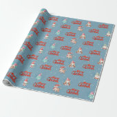 Gnomen, Deer en Snowmen in Snowflakes Cadeaupapier (Uitgerold)