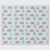 Gnomen, Deer en Snowmen in Snowflakes Cadeaupapier (Vlak)