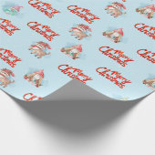 Gnomen, Deer en Snowmen in Snowflakes Cadeaupapier (Hoek)