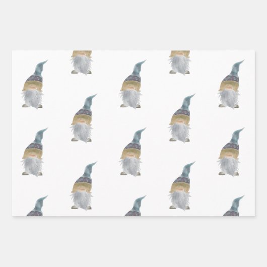 Gnomen die document bladen verpakken - reeks van d inpakpapier vel (Voorkant 2)