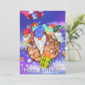 Gnomen die een ballon vliegen en Gives Gifts - Bir (Staand voorkant)