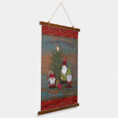 Gnomen die je een prettig kerstfeest wensen hangend wandkleed (Gebogen)