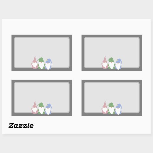 Gnomen Drie Rechthoekige Sticker (Vel)