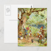 Gnomen, Elves en Fairies in het Magische Bosbos Briefkaart (Voorkant / Achterkant)