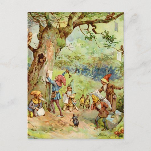 Gnomen, Elves en Fairies in het Magische Bosbos Briefkaart (Voorkant)
