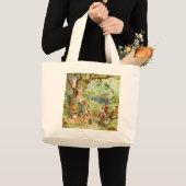 Gnomen, Elves en Fairies in het Magische Bosbos Grote Tote Bag (Voorkant (product))