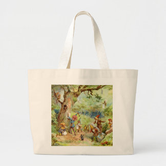 Gnomen, Elves en Fairies in het Magische Bosbos Grote Tote Bag