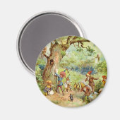 Gnomen, Elves en Fairies in het Magische Bosbos Magneet (Voorkant / Achterkant)