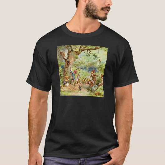 Gnomen, Elves en Fairies in het Magische Bosbos T-shirt (Voorkant)