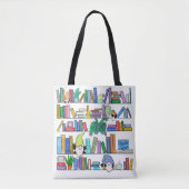 Gnomen en Boek Lover Canvas tas (Voorkant)