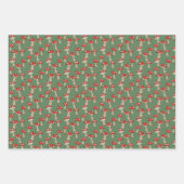 Gnomen en champignons Green Gift Wrap Set Inpakpapier Vel (Voorkant 3)