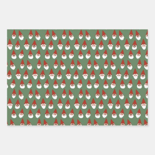 Gnomen en champignons Green Gift Wrap Set Inpakpapier Vel (Voorkant 2)