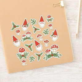 Gnomen en champignons Woodland Holiday Sticker