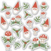 Gnomen en champignons Woodland Holiday Sticker (Voorkant)