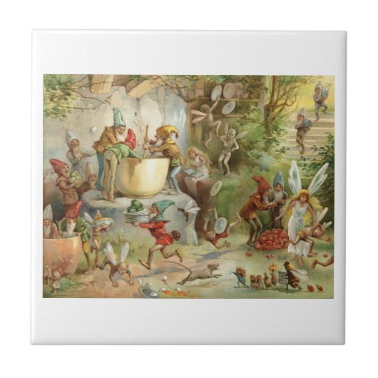 GNOMEN EN FAIRIES TEGELTJE (Voorkant)