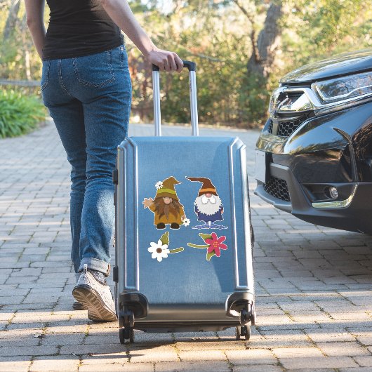 Gnomen en Flowers Large Sticker (Koffer Insitu)