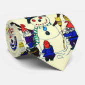 GNOMEN EN GASLEIDENDE SNOWMAN stropdas (Opgerold)