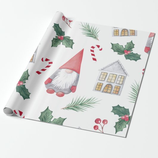 GNOMEN EN KANDY KANE CHRISTMAS WRAPPINGPAPIER CADEAUPAPIER (Uitgerold)