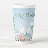 Gnomen en Kerstboom Latte Mok (Voorkant)