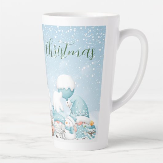 Gnomen en Kerstboom Latte Mok (Rechts)