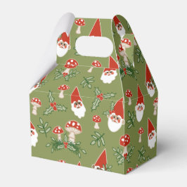 Gnomen en paddenstoelen op Green Woodland Holiday Bedankdoosjes