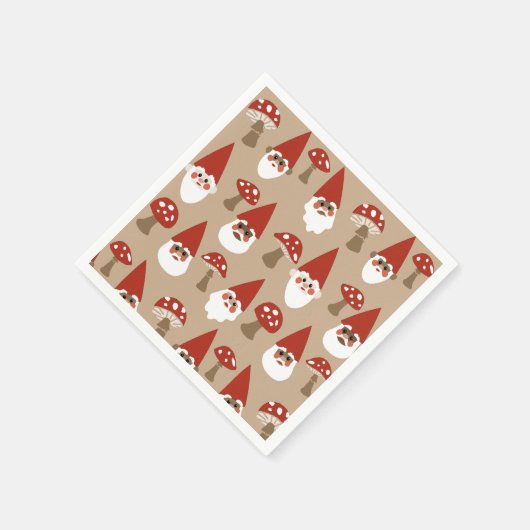 Gnomen en paddenstoelen Papier servetten (Hoek)
