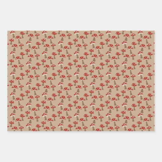 Gnomen en paddenstoelen Radeauset Inpakpapier Vel (Voorkant 3)