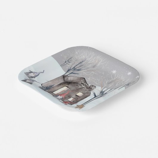 Gnomen en Trees Papieren Bordje (Gebogen)