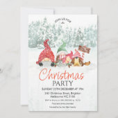 Gnomen Familie met uitnodiging voor Baby kerst (Voorkant)