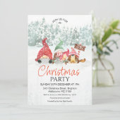 Gnomen Familie met uitnodiging voor Baby kerst (Staand voorkant)