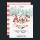 Gnomen Familie van Vier Kerstfeestdagen Kaart<br><div class="desc">Gnomen Familie van Four Kerstparty Invitation Cute Gnome familie Kerstparty nodigt uit tot een pap gnome, mum, gnome, jongen of zoon, een dochter gnome en hond. De uitnodiging van deze feestelijke kerstfeestdag van de gnoomfamilie bevat ook een teken en een atmosferische winter- en sneeuwachtergrond. Deze uitnodiging voor een kerstfeest is...</div>