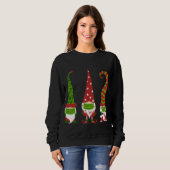 Gnomen Gezichtsmasker Matching Familie Kerstfeest  Trui (Voorkant volledig)