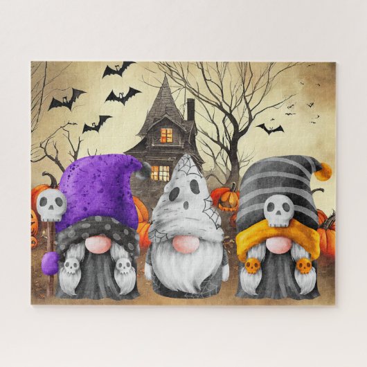 Gnomen Halloween Puzzel Legpuzzel (Horizontaal)