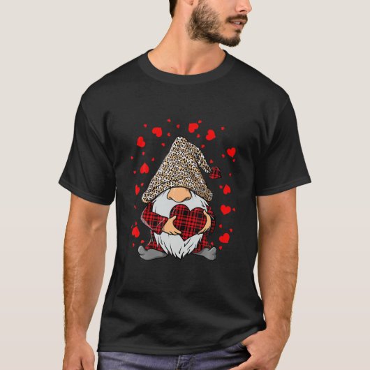 Gnomen Holding Heart Happy Valentijnsdag T-shirt (Voorkant)