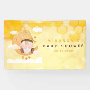 Gnomen Honeycomb Bees Baby shower Banner