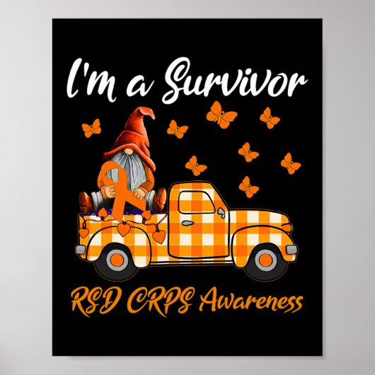 Gnomen Ik ben een overlevende RSD CRPS Bewustzijn Poster (Voorkant)