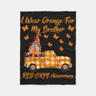 Gnomen Ik Draag Sinaasappel voor mijn broer RSD CR Fleece Deken