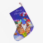 Gnomen in ballon geeft cadeaus Kerstmis kous Kleine Kerstsok (Achterkant (Hangend))