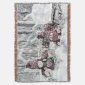 Gnomen in de sneeuw waterverf schilderij deken (Voorkant Verticaal)