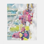 Gnomen in de sneeuw waterverf schilderij  fleece deken (Voorkant)