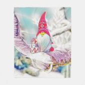 Gnomen in de sneeuw waterverf schilderij fleece deken (Voorkant)