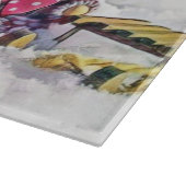 Gnomen in de sneeuw waterverf schilderij  snijplank (Hoek)