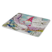 Gnomen in de sneeuw waterverf schilderij snijplank (Hoek)