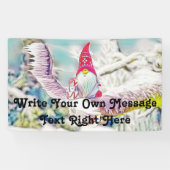 Gnomen in de sneeuw waterverf schilderij spandoek (Horizontaal)