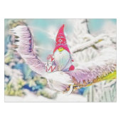 Gnomen in de sneeuw waterverf schilderij tafelkleed (Voorkant (Horizontaal))