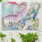 Gnomen in de sneeuw waterverf schilderij theedoek (Gevouwen)