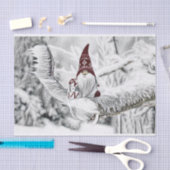 Gnomen in de sneeuw waterverf schilderij tissuepapier (Craft)