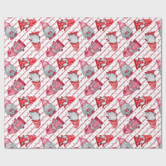 Gnomen in Kerstmis rood Cadeaupapier (Vlak)