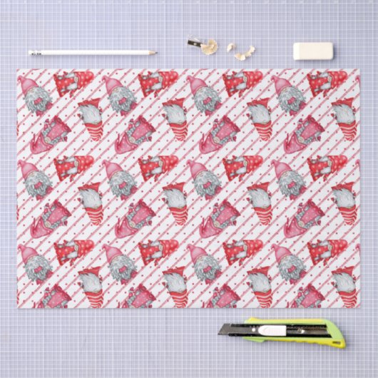 Gnomen in Kerstmis rood Tissuepapier (Craft)